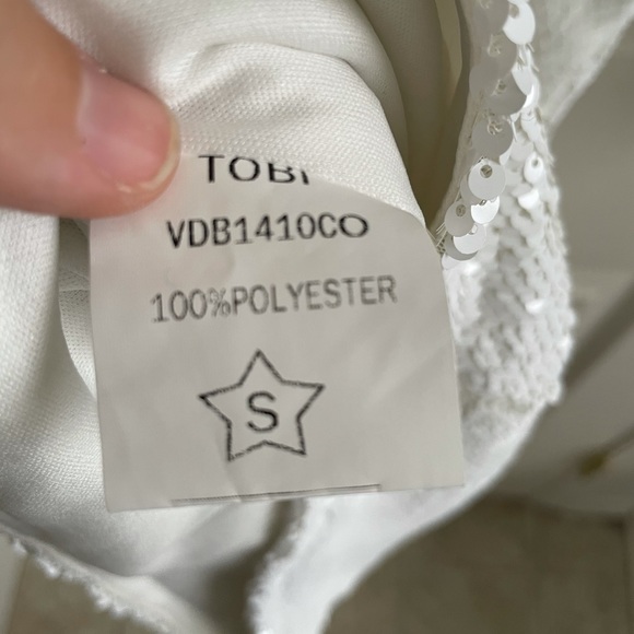 LS White Sequin Backless Mini Dress - Picture 3 of 3